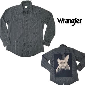 Wrangler Nirvana long sleeve button down shirt with metalic silver inlay size L